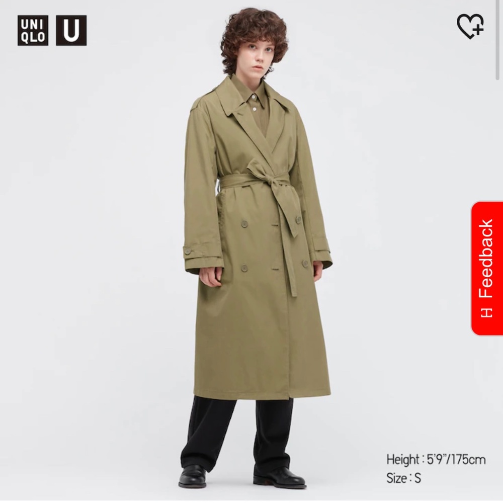 NWT Uniqlo Trench Coat Small